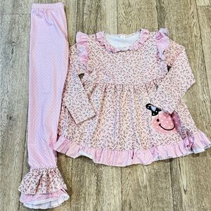 NEW Girls Cow Boutique Ruffle Pant Set